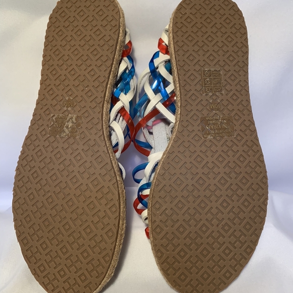 NWOT Tory Burch Huarache Espadrille red white and blue size 10 - Picture 5 of 10